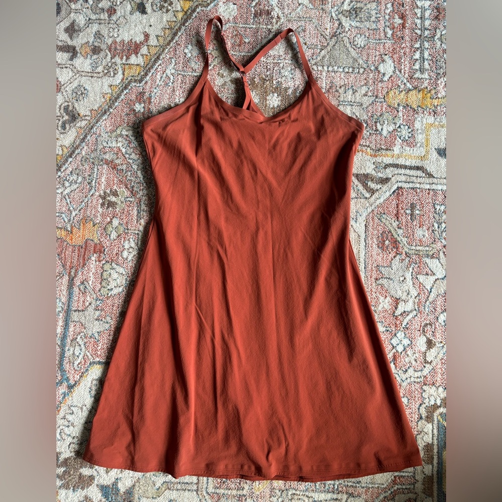 Outdoor Voices Exercise Dress in Saddle (burnt orange/rust)